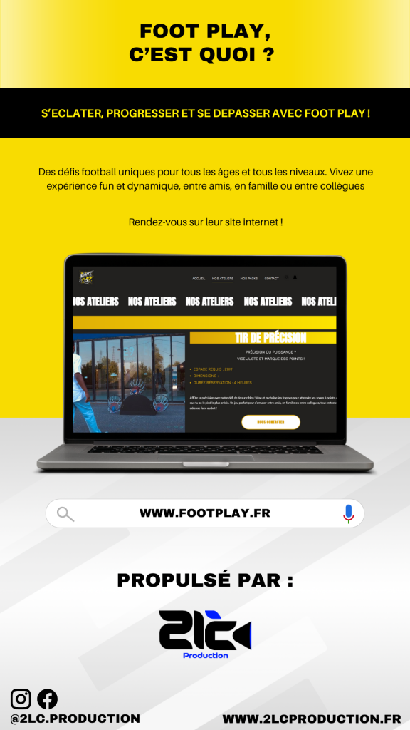 FOOT PLAY - Création site internet Le Havre - 2LC Production